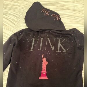Victoria secret PINK bling new York Statue of Liberty hoodie full zip hoodie